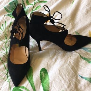 Black Suede Ivanka Trump Heels